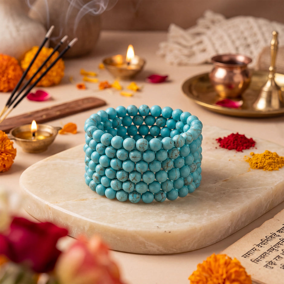 Natural Turquoise Crystal Bracelet (8mm) – Protection & Healing