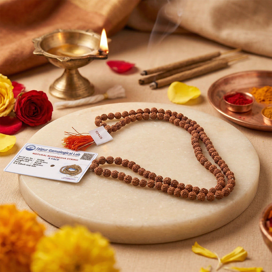 5 mukhi rudraksha mala