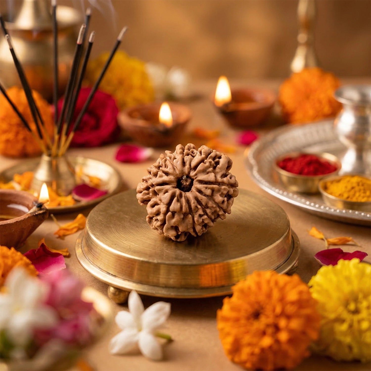 Natural 10 Mukhi Nepali Rudraksha – Lord Vishnu's Protection & Peace