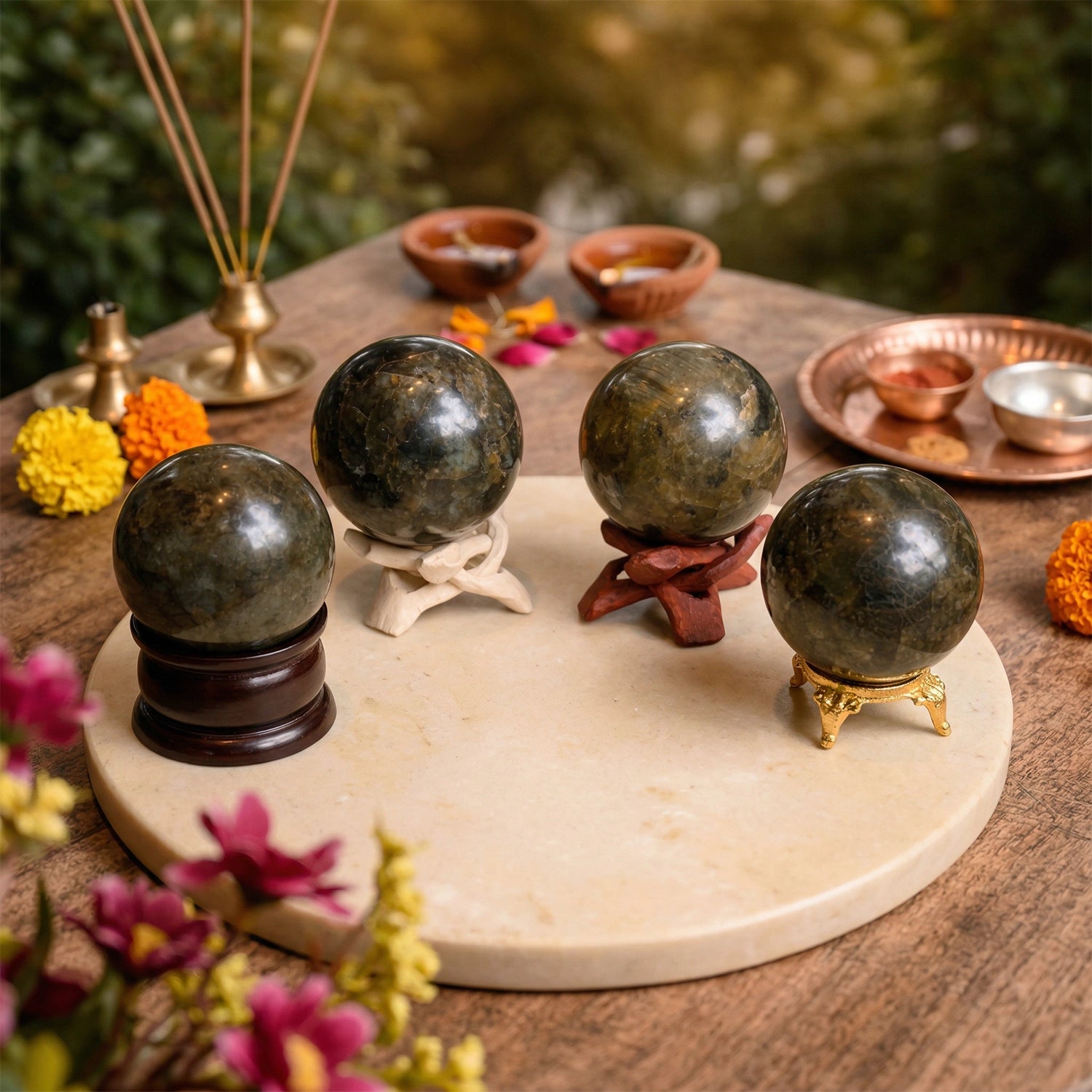 Natural Labradorite Crystal Ball (300-350gm) – Transformation & Intuition