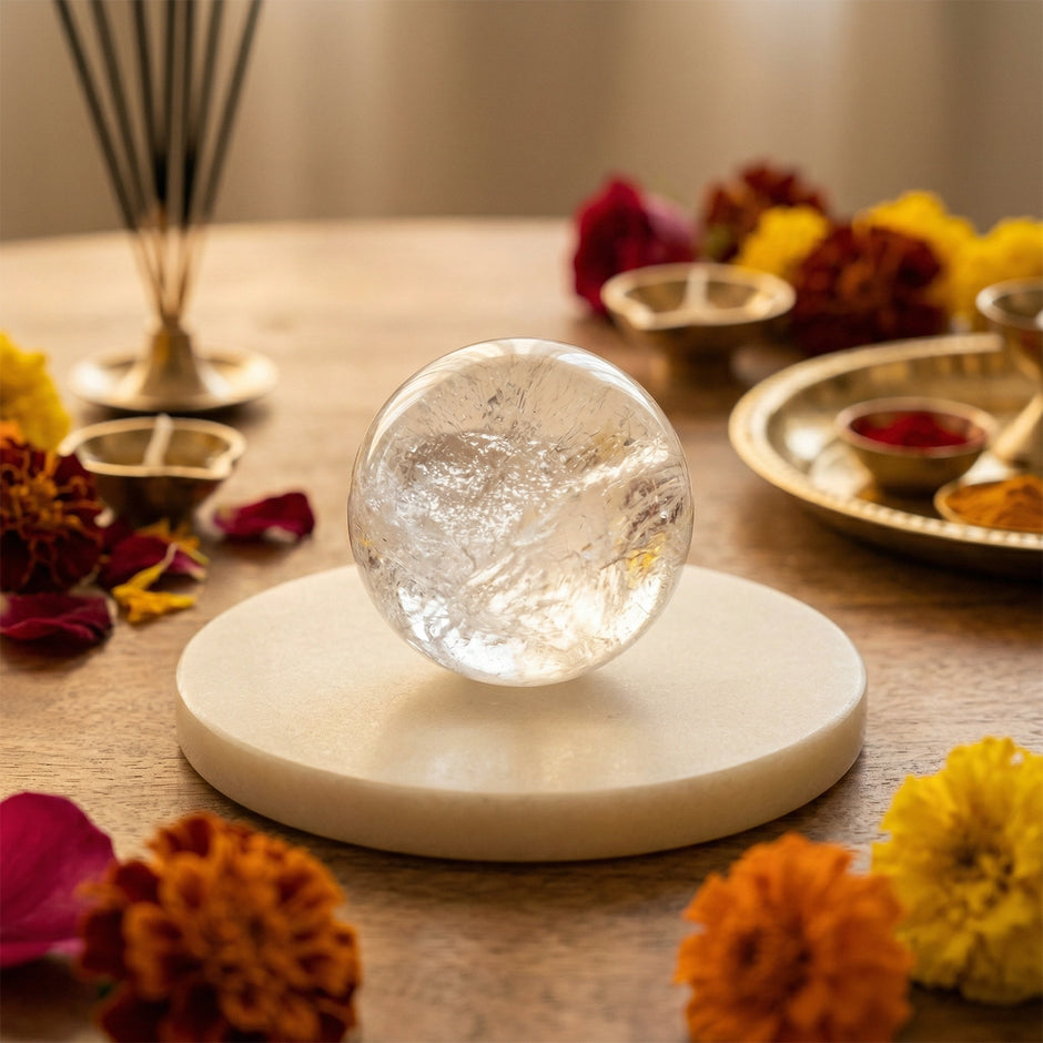 Natural Clear Quartz Crystal Ball – Clarity & Energy Amplification