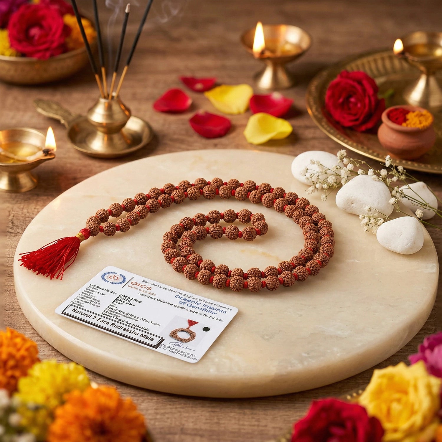 7 mukhi rudraksha mala