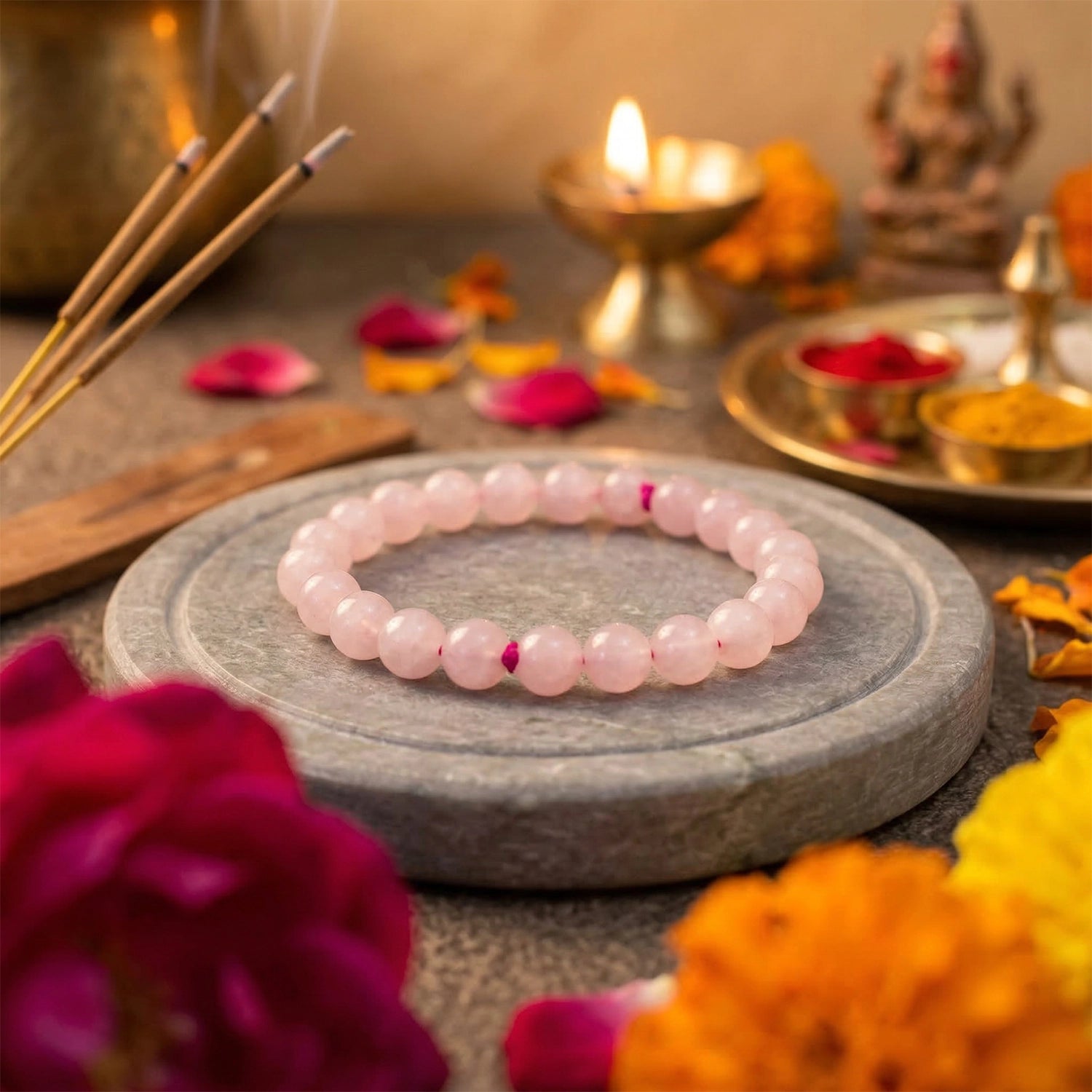Natural Rose Quartz Bracelet – Attract Love & Relationships