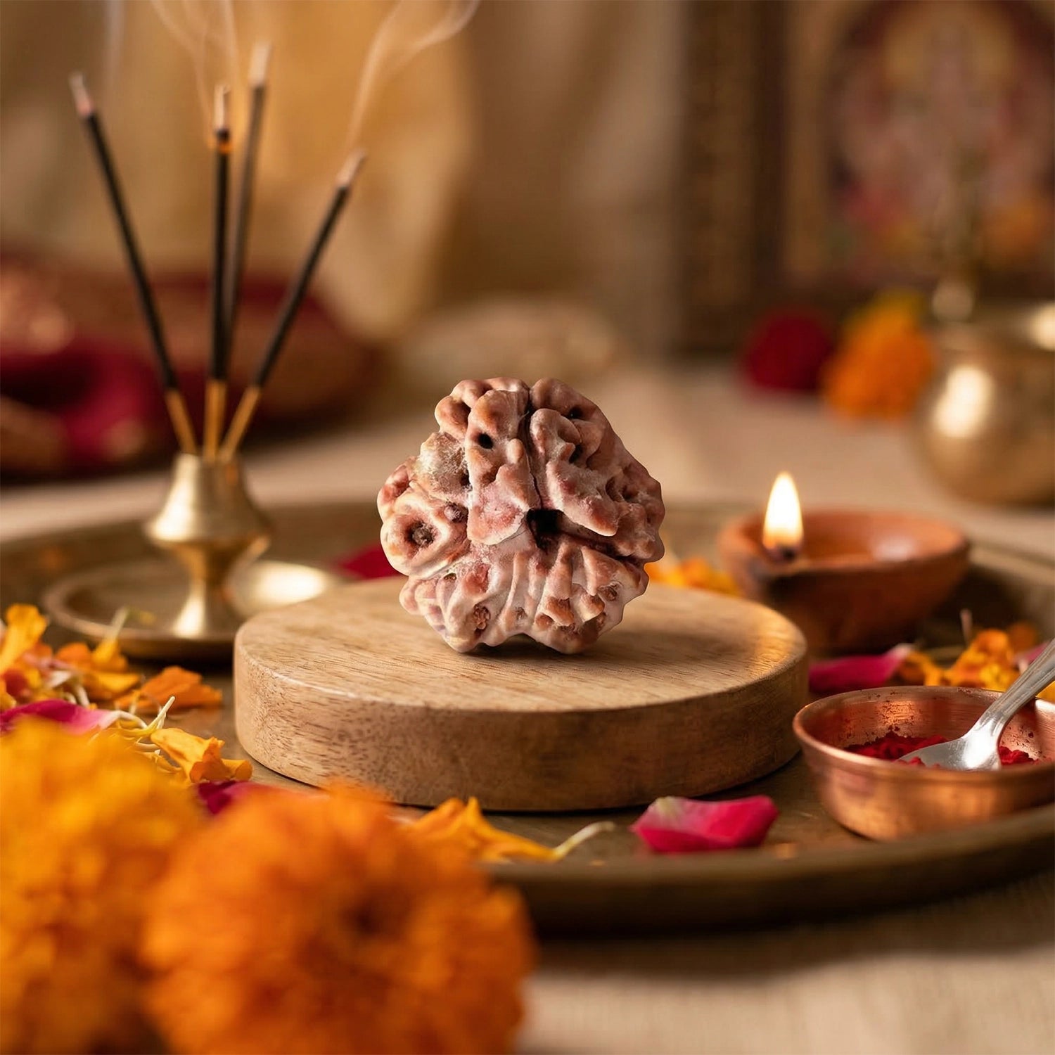 Natural 3 Mukhi Nepali Rudraksha – Confidence & Past Karma Healing