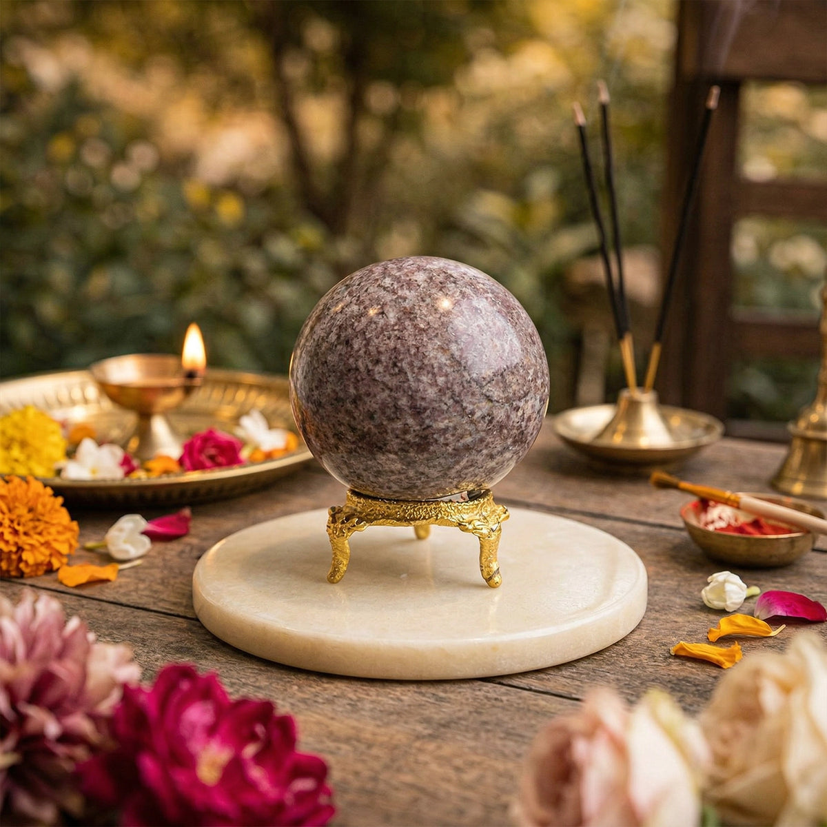 Natural Lepidolite Crystal Ball (250gm) – Calm & Emotional Balance