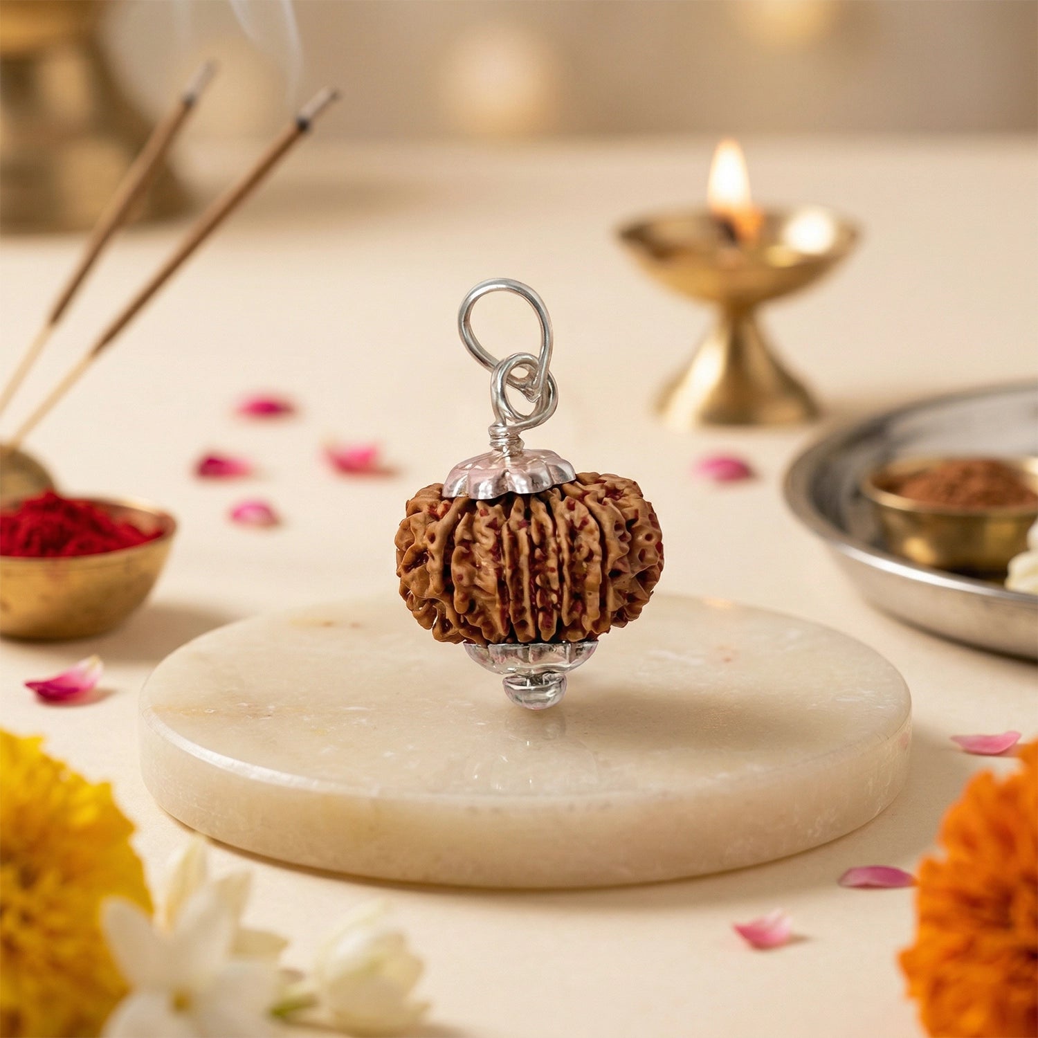 Natural 14 Mukhi Nepali Rudraksha – The Dev Mani for Divine Vision & Foresight