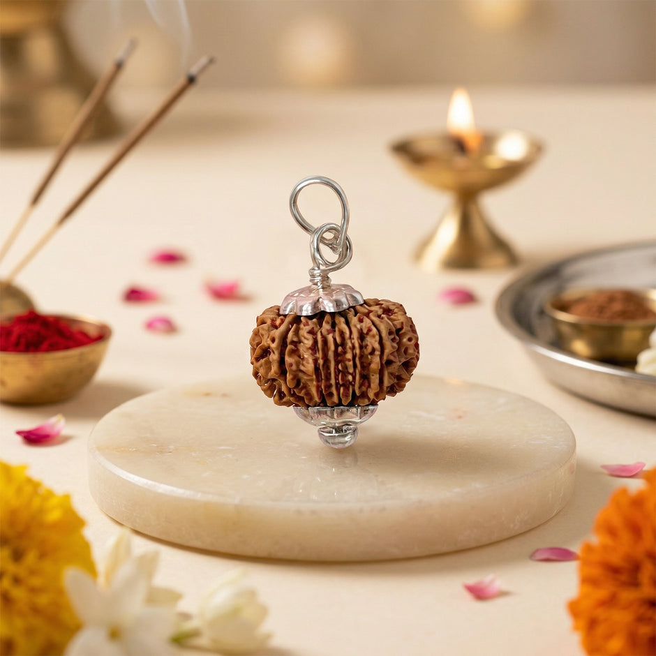 Natural 14 Mukhi Nepali Rudraksha – The Dev Mani for Divine Vision & Foresight