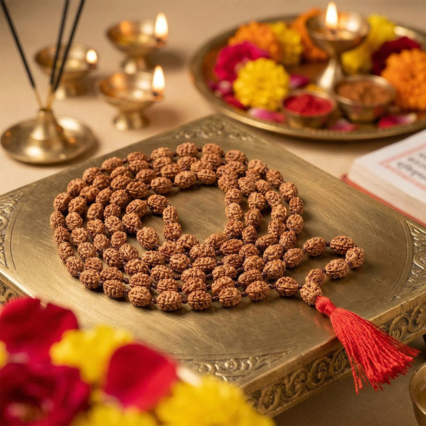 2 mukhi rudraksha mala