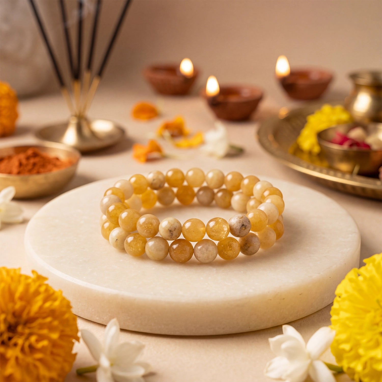 Natural Yellow Aventurine Crystal Bracelet (8mm) – Confidence & Optimism