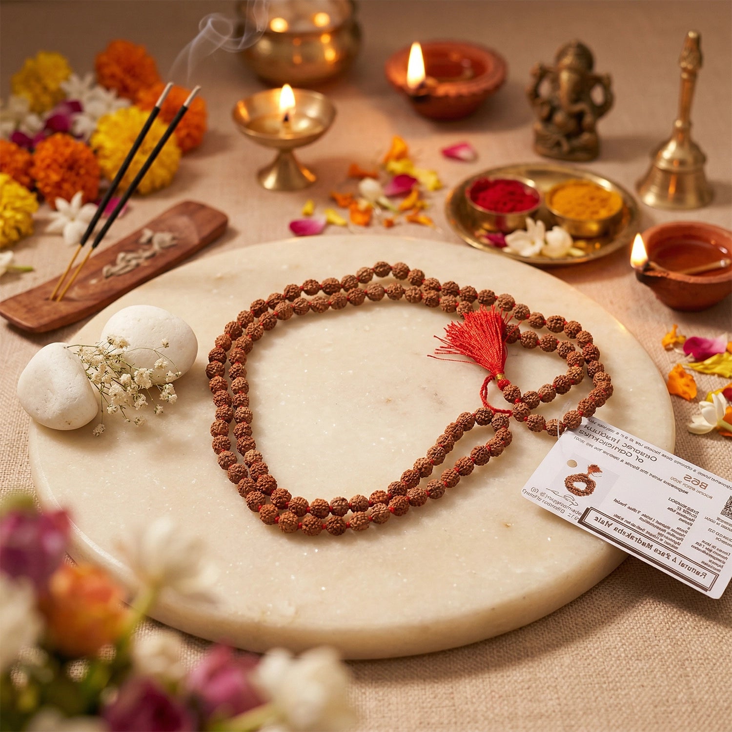 4 mukhi rudraksha mala